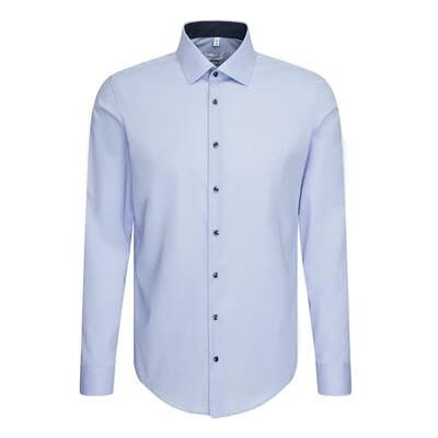 Seidensticker Herren Mens Slim Patch Longsleeve Cotton Shirt, Hellblau(693690), 41 EU Seidensticker Herren Mens Slim Patch Longsleeve Cotton Shirt, Hellblau(693690), 41 EU