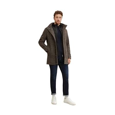 TOM TAILOR Herren Wollmantel mit Innenjacke 1032506, 30509 Salt Pepper Wool, XXL TOM TAILOR Herren Wollmantel mit Innenjacke 1032506, 30509 Salt Pepper Wool, XXL