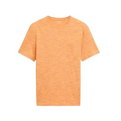 TOM TAILOR Herren Basic T-Shirt mit Brusttasche,36174 orange Tone in Tone Inject, XL TOM TAILOR Herren Basic T-Shirt mit Brusttasche,36174 orange Tone in Tone Inject, XL