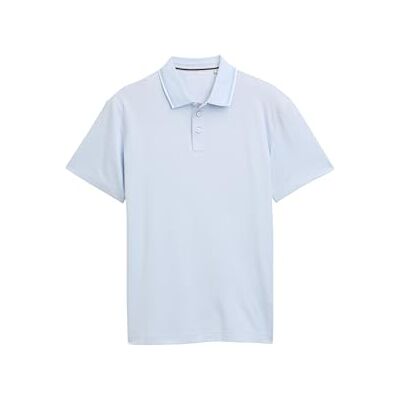 TOM TAILOR Herren 1046770 Poloshirt, 38138 Powder Blue White Two Tone, S EU TOM TAILOR Herren 1046770 Poloshirt, 38138 Powder Blue White Two Tone, S EU
