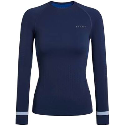 FALKE Damen Baselayer-Shirt Warm Round Neck W L/s Sh Funktionsmaterial schnelltrocknend 1 Stück, Blau Space Blue 6116, XS FALKE Damen Baselayer-Shirt Warm Round Neck W L/s Sh Funktionsmaterial schnelltrocknend 1 Stück, Blau Space Blue 6116, XS