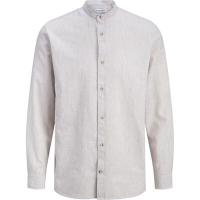 JACK & JONES Jjesummer Linen Blend Band Shirt L/S Sn JACK & JONES Jjesummer Linen Blend Band Shirt L/S Sn