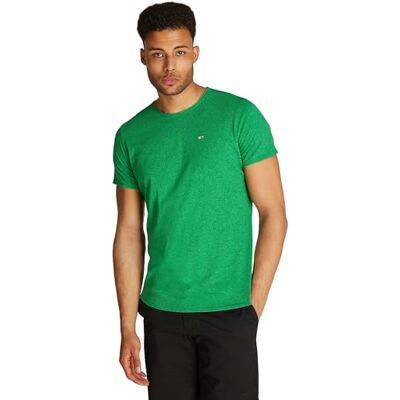 Tommy Jeans Herren T-Shirt Kurzarm Rundhalsausschnitt, Grün (Green Malachite), XS Tommy Jeans Herren T-Shirt Kurzarm Rundhalsausschnitt, Grün (Green Malachite), XS