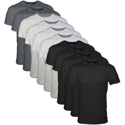 Gildan Herren Crew T-Shirts Multipack Style G1100, Schwarz/Sportgrau/Anthrazit (10er-Pack), XL Gildan Herren Crew T-Shirts Multipack Style G1100, Schwarz/Sportgrau/Anthrazit (10er-Pack), XL