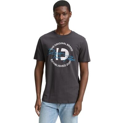 TOM TAILOR Denim Tom Tailor T-Shirt mit Logo-Print, Black, XXXL TOM TAILOR Denim Tom Tailor T-Shirt mit Logo-Print, Black, XXXL
