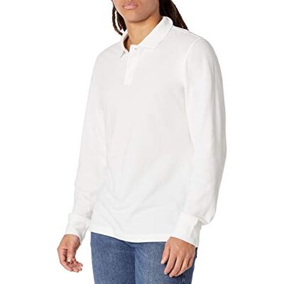 Amazon Essentials Herren Piqué-Poloshirt mit Langen Ärmeln in schmaler Passform, Weiß, XL Amazon Essentials Herren Piqué-Poloshirt mit Langen Ärmeln in schmaler Passform, Weiß, XL