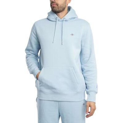GANT Herren Regular Shield Pullover-Hoodie, Fresh Blue, L GANT Herren Regular Shield Pullover-Hoodie, Fresh Blue, L