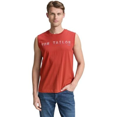 TOM TAILOR Herren 1046790 Tanktop, 14302 Velvet Red, M EU TOM TAILOR Herren 1046790 Tanktop, 14302 Velvet Red, M EU