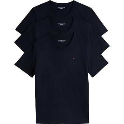 Tommy Hilfiger Herren 3er Pack T-Shirts Kurzarm Slim Fit, Blau (des Sky/des Sky/des Sky), XXL Tommy Hilfiger Herren 3er Pack T-Shirts Kurzarm Slim Fit, Blau (des Sky/des Sky/des Sky), XXL