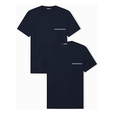 Giorgio Armani Man's Core Logoband 2-Pack Crew Neck T-Shirt Blue S Regular Fit, blau, S Giorgio Armani Man's Core Logoband 2-Pack Crew Neck T-Shirt Blue S Regular Fit, blau, S