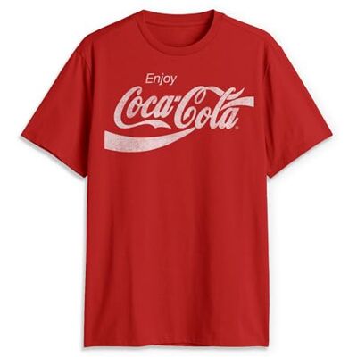Coca-Cola Herren Eighties Coke Kurzarm T-Shirt, Rot/Ausflug, einfarbig (Getaway Solids), XL Coca-Cola Herren Eighties Coke Kurzarm T-Shirt, Rot/Ausflug, einfarbig (Getaway Solids), XL