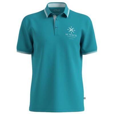 s.Oliver Herren Polo-Shirt – Regular Fit, Baumwoll-Piqué mit Frontprint, strukturiert s.Oliver Herren Polo-Shirt – Regular Fit, Baumwoll-Piqué mit Frontprint, strukturiert