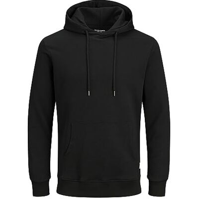 JACK & JONES Herren Jjebasic Noos Hooded Sweatshirt, Schwarz, L EU JACK & JONES Herren Jjebasic Noos Hooded Sweatshirt, Schwarz, L EU