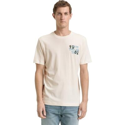 TOM TAILOR Herren 1048651 T-Shirt, 10348 Gardenia White, M EU TOM TAILOR Herren 1048651 T-Shirt, 10348 Gardenia White, M EU
