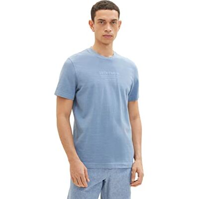 TOM TAILOR Herren T-Shirt 1035637, 12364 Greyish Mid Blue, M TOM TAILOR Herren T-Shirt 1035637, 12364 Greyish Mid Blue, M