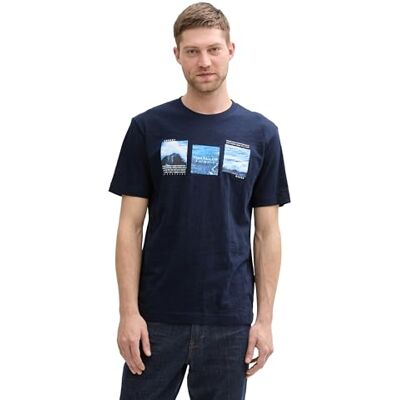TOM TAILOR Langarmshirt mit Kapuze, Sky Captain Blue, L TOM TAILOR Langarmshirt mit Kapuze, Sky Captain Blue, L
