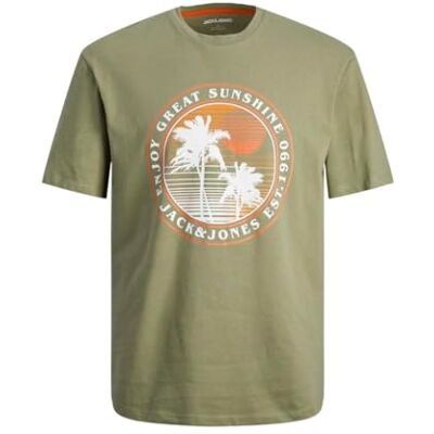 JACK & JONES Herren JJOWEN Summer Tee SS Crew Neck T-Shirt, Oil Green ,S JACK & JONES Herren JJOWEN Summer Tee SS Crew Neck T-Shirt, Oil Green ,S