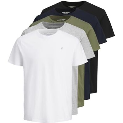 JACK & JONES Herren Jorjxj Tee Crew Neck 5mp T-Shirt, Eclipse/Weiß/Schwarz/Grau/Dusty, L EU JACK & JONES Herren Jorjxj Tee Crew Neck 5mp T-Shirt, Eclipse/Weiß/Schwarz/Grau/Dusty, L EU
