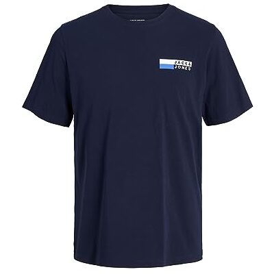 JACK & JONES Herren Rundhals T-Shirt JJECORP Logo Regular Fit S M L XL XXL, Größe:S, Farbe:Navy Blazer P4 Small Print 12233999 JACK & JONES Herren Rundhals T-Shirt JJECORP Logo Regular Fit S M L XL XXL, Größe:S, Farbe:Navy Blazer P4 Small Print 12233999