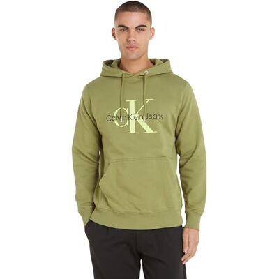 Calvin Jeans Herren Hoodie Seasonal Monologo Regular mit Kapuze, Grün (Dark Juniper), XS Calvin Jeans Herren Hoodie Seasonal Monologo Regular mit Kapuze, Grün (Dark Juniper), XS