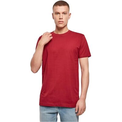 Build Your Brand Herren T-Shirt Round Neck, Männer Basic T-Shirt mit Rundhalsausschnit, Regular Fit, Baumwolle, Burgundy, S Build Your Brand Herren T-Shirt Round Neck, Männer Basic T-Shirt mit Rundhalsausschnit, Regular Fit, Baumwolle, Burgundy, S