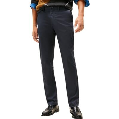 Tommy Hilfiger Herren Chino Hose Denton Printed Structure Straight Fit, Blau (Desert Sky), 35W/32L Tommy Hilfiger Herren Chino Hose Denton Printed Structure Straight Fit, Blau (Desert Sky), 35W/32L