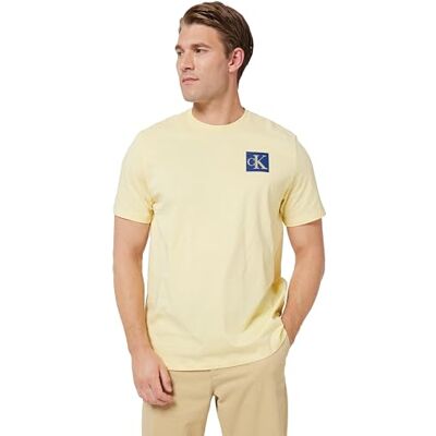 Calvin Herren T-Shirt Kurzarm Gradient Monogram Logo aus Baumwolle, Gelb (Sunlight), L Calvin Herren T-Shirt Kurzarm Gradient Monogram Logo aus Baumwolle, Gelb (Sunlight), L