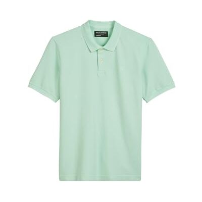 Marc O' Polo Herren Kurzarm-Poloshirt mit Stretch-Anteil Regular Fit, Grün (Dusty Aqua), XL Marc O' Polo Herren Kurzarm-Poloshirt mit Stretch-Anteil Regular Fit, Grün (Dusty Aqua), XL