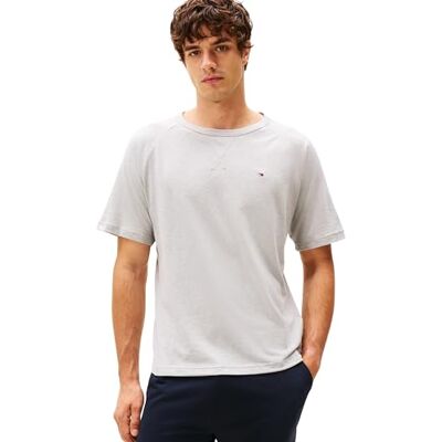 Tommy Hilfiger Herren T-Shirt Kurzarm Tee aus Baumwolle, Grau (Light Grey Heather), XS Tommy Hilfiger Herren T-Shirt Kurzarm Tee aus Baumwolle, Grau (Light Grey Heather), XS