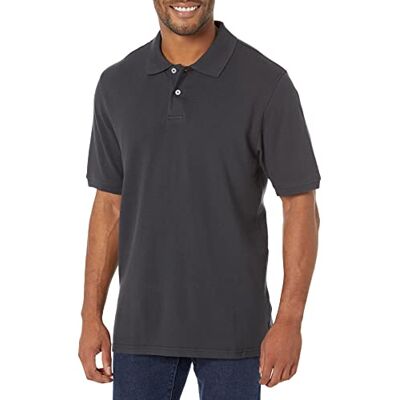 Amazon Essentials Men's Regular-Fit Cotton Pique Polo Shirt, Black, Small Amazon Essentials Men's Regular-Fit Cotton Pique Polo Shirt, Black, Small