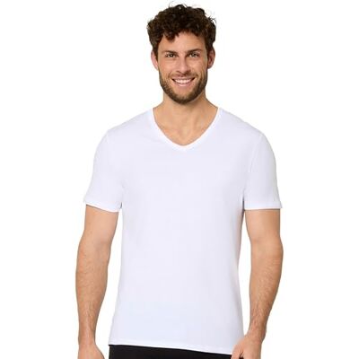 Nur Die T-Shirt Cotton Active V-Ausschnitt unifarben temperatur-regulierend weiche & atmungsaktive Baumwolle Kurzarm Unterhemd Herren, weiß, M Nur Die T-Shirt Cotton Active V-Ausschnitt unifarben temperatur-regulierend weiche & atmungsaktive Baumwolle Kurzarm Unterhemd Herren, weiß, M