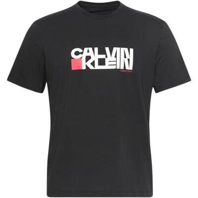 Calvin Herren T-Shirt Kurzarm Redbox Graphic Tee mit Logo, Schwarz (Black), M Calvin Herren T-Shirt Kurzarm Redbox Graphic Tee mit Logo, Schwarz (Black), M