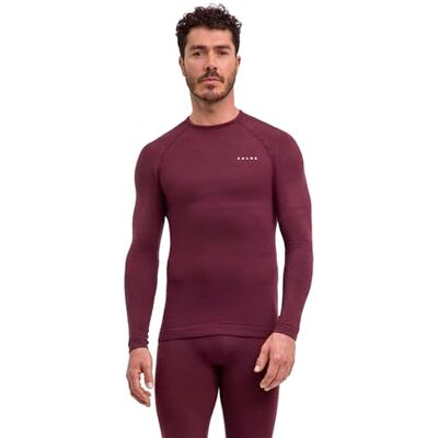 FALKE Herren Baselayer-Shirt Wool-Tech Protective M L/s Sh Wolle Funktionsmaterial schnelltrocknend 1 Stück, Rot Barolo 8526, XXL FALKE Herren Baselayer-Shirt Wool-Tech Protective M L/s Sh Wolle Funktionsmaterial schnelltrocknend 1 Stück, Rot Barolo 8526, XXL