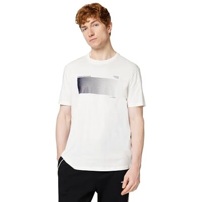 Giorgio Armani Men's Front 3D Printed Logo Modern T-Shirt,Off White,M Giorgio Armani Men's Front 3D Printed Logo Modern T-Shirt,Off White,M