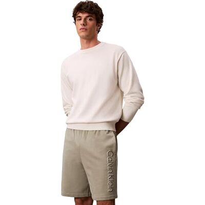 Calvin Herren Lounge Shorts Terry Graphic mit Einschubtaschen, Beige (Shadow), M Calvin Herren Lounge Shorts Terry Graphic mit Einschubtaschen, Beige (Shadow), M