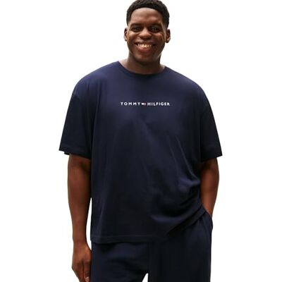 Tommy Hilfiger Herren T-Shirt Kurzarm mit Rundhalsausschnitt, Blau (Desert Sky), 3XL Tommy Hilfiger Herren T-Shirt Kurzarm mit Rundhalsausschnitt, Blau (Desert Sky), 3XL