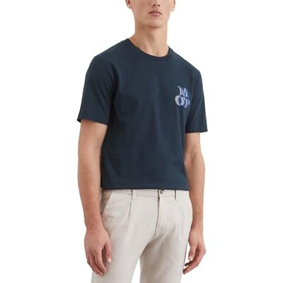 Marc O' Polo Herren T-Shirt aus Bio-Baumwolle mit Rundhalsausschnitt, Blau (Dark Navy), 3XL Marc O' Polo Herren T-Shirt aus Bio-Baumwolle mit Rundhalsausschnitt, Blau (Dark Navy), 3XL