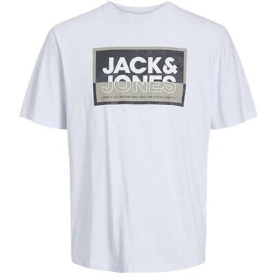 JACK & JONES Herren T-Shirt Jcologan Tee Ss Crew Neck Ss24 Jnr, Weiß, 140 JACK & JONES Herren T-Shirt Jcologan Tee Ss Crew Neck Ss24 Jnr, Weiß, 140