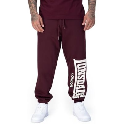 Lonsdale Herren Jogginghose Normale Passform Logo Large L, Oxblood/Ecru Lonsdale Herren Jogginghose Normale Passform Logo Large L, Oxblood/Ecru