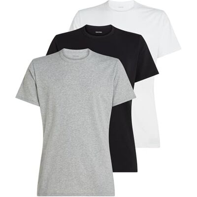 Calvin Herren 3er Pack T-Shirts Kurzarm Crew Neck Basic, Mehrfarbig (Black, White, Grey Heather), M Calvin Herren 3er Pack T-Shirts Kurzarm Crew Neck Basic, Mehrfarbig (Black, White, Grey Heather), M