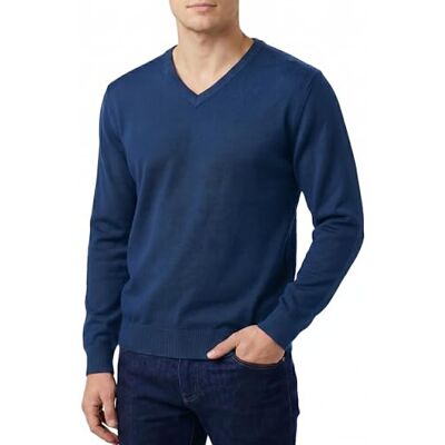 Castle Point Herren Strickpullover 100% Baumwolle – Leichter Pullover Rundhals oder V-Ausschnitt, Baumwoll Pullover Herren, Feinstrick Sweater für Freizeit Arbeit Alltag (Denim, XXL) Castle Point Herren Strickpullover 100% Baumwolle – Leichter Pullover Rundhals oder V-Ausschnitt, Baumwoll Pullover Herren, Feinstrick Sweater für Freizeit Arbeit Alltag (Denim, XXL)