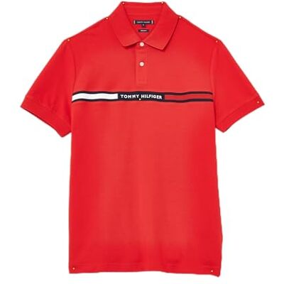 Tommy Hilfiger Herren Poloshirt Kurzarm Chest Insert Regular Fit, Rot (Primary Red), M Tommy Hilfiger Herren Poloshirt Kurzarm Chest Insert Regular Fit, Rot (Primary Red), M