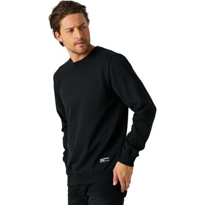 COMEOR Sweatshirt Herren Pullover Ohne Kapuze (Schwarz XL) COMEOR Sweatshirt Herren Pullover Ohne Kapuze (Schwarz XL)