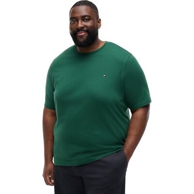 Tommy Hilfiger Herren T-Shirt Kurzarm Seasonal Solid aus Baumwolle, Grün (Street Green), 3XL Tommy Hilfiger Herren T-Shirt Kurzarm Seasonal Solid aus Baumwolle, Grün (Street Green), 3XL
