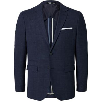 SELECTED HOMME SELETED HOMME Herren SLHSLIM-Oasis Linen BLZ NOOS Anzugjacke, Dark Navy, 46 SELECTED HOMME SELETED HOMME Herren SLHSLIM-Oasis Linen BLZ NOOS Anzugjacke, Dark Navy, 46