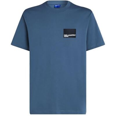 KARL LAGERFELD JEANS Regular Short Sleeves Box Logo Tee, Vintage Indigo, XL KARL LAGERFELD JEANS Regular Short Sleeves Box Logo Tee, Vintage Indigo, XL