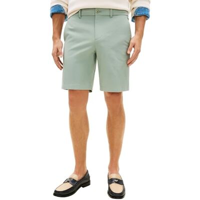 Tommy Hilfiger Herren Chino Shorts Half Harlem Regular Fit, Türkis (Minty Grey), 34W Tommy Hilfiger Herren Chino Shorts Half Harlem Regular Fit, Türkis (Minty Grey), 34W