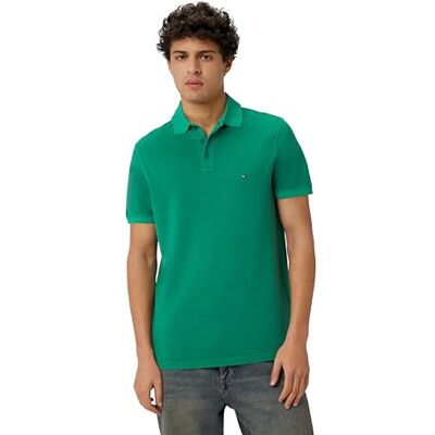 Tommy Hilfiger Garment DYE REG Poloshirt für Herren, Grün (Nouveau Green), S Tommy Hilfiger Garment DYE REG Poloshirt für Herren, Grün (Nouveau Green), S