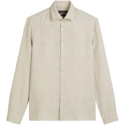 Marc O' Polo Marc OߴPolo Herren Leinenhemd Langarm Shaped Fit, Beige (Multi/Oak), XL Marc O' Polo Marc OߴPolo Herren Leinenhemd Langarm Shaped Fit, Beige (Multi/Oak), XL