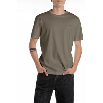 Replay Herren T-Shirt Kurzarm Basic, Mud Green 759 (Braun), XXXL Replay Herren T-Shirt Kurzarm Basic, Mud Green 759 (Braun), XXXL